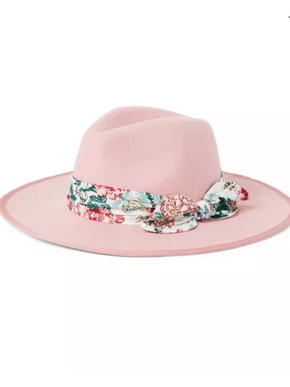 Janie and Jack Pink Floral Scarf Felt Hat